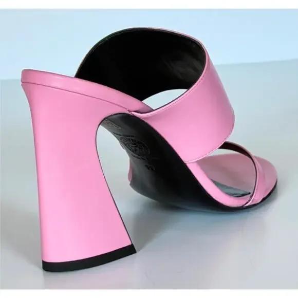 Versace Medusa Head Leather Baby Pink Sandals 9 US (39 Euro) 1019266 NIB $1100